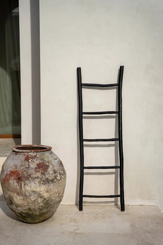 Echelle décorative en teck Tulum - 53 x 4 x 165 cm - Noir