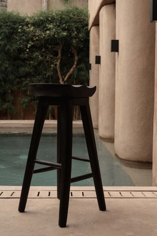 Tabouret de bar en manguier Tala - 40 x 75 x 35 cm