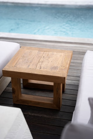 Table d'appoint en teck Reclaimed - 50 x 50 x 40 cm