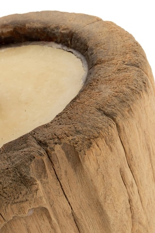 Bougeoir en bois Candle Trunk - 38 cm - Naturel
