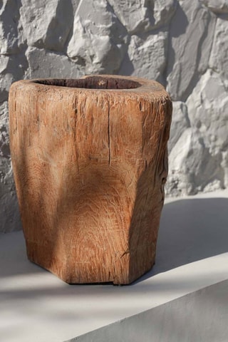 Bougeoir en bois Candle Trunk - 38 cm - Naturel