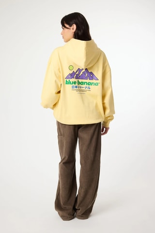 Sweat à capuche en coton biologique Ontake - Jaune clair