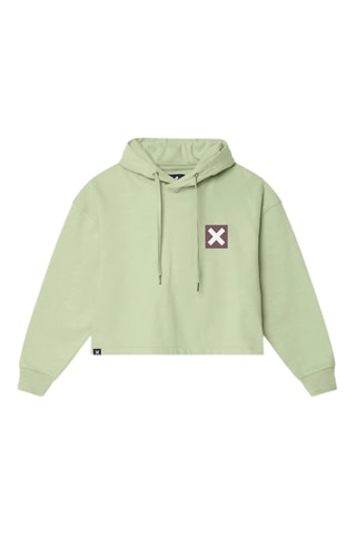 Sweat court à capuche en coton biologique Nature - Vert
