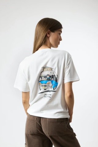 T-shirt regular en coton biologique Road - Blanc