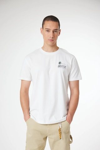 T-shirt regular en coton biologique Road - Blanc