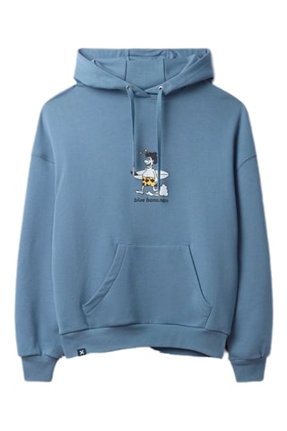 Sweat en coton biologique à capuche Wipeout - Ciel