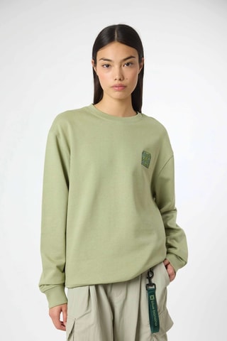 Sweat en coton biologique Font - Vert clair