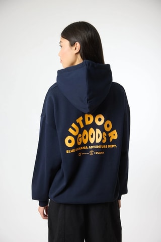 Sweat à capuche en coton biologique Goods - Bleu marine