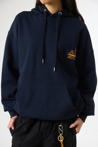 Sweat à capuche en coton biologique Goods - Bleu marine