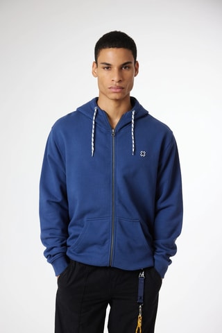 Sweat à capuche en coton biologique Patch - Bleu