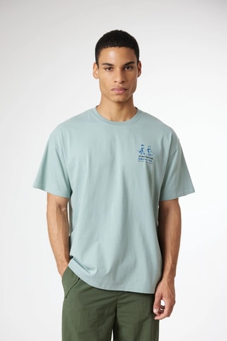 T-shirt oversize en coton biologique Coast - Vert d'eau