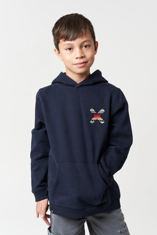 Sweat à capuche en coton biologique Classic - Bleu marine