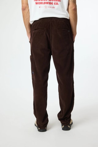 Pantalon regular en velours Check - Marron