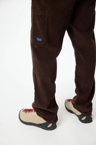 Pantalon regular en velours Check - Marron