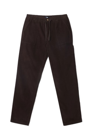Pantalon regular en velours Check - Marron