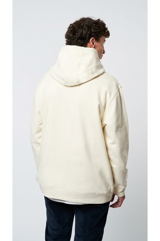 Sweat à capuche en coton biologique Patch - Écru
