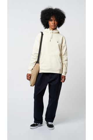 Sweat à capuche en coton biologique Patch - Écru