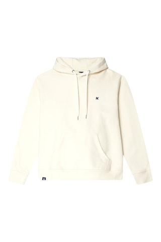 Sweat à capuche en coton biologique Patch - Écru