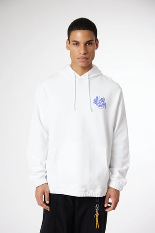 Sweat à capuche en coton biologique Fern - Blanc