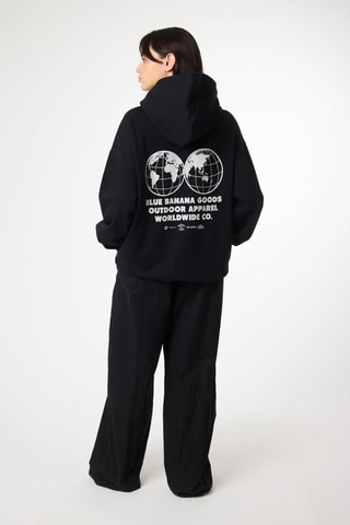 Sweat à capuche en coton biologique Atlas - Noir
