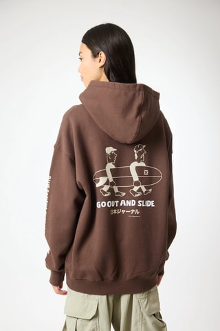 Sweat à capuche en coton biologique Coast - Marron