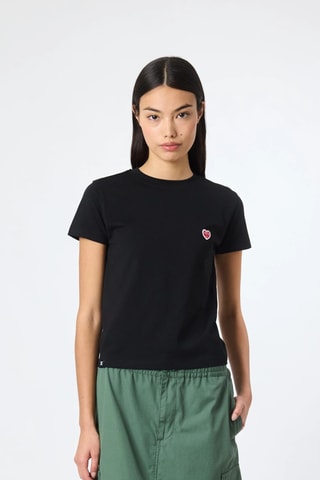 T-shirt regular en coton biologique Heart - Noir