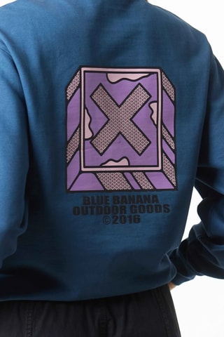 Sweat en coton biologique Font - Bleu