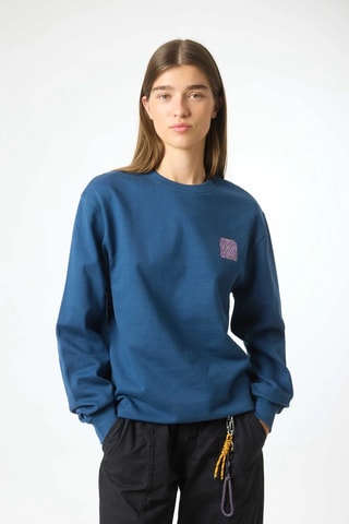 Sweat en coton biologique Font - Bleu