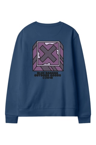 Sweat en coton biologique Font - Bleu