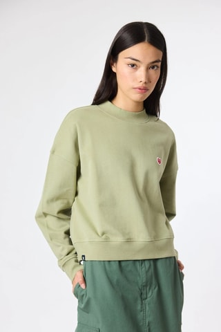 Sweat court en coton biologique Heart - Vert clair
