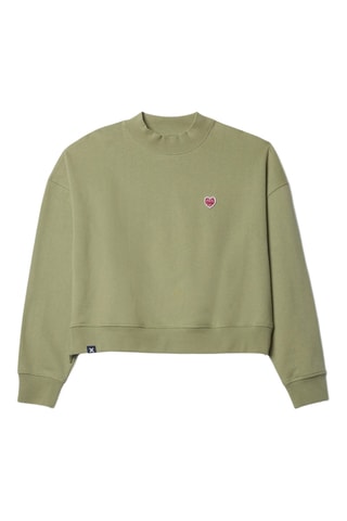 Sweat court en coton biologique Heart - Vert clair
