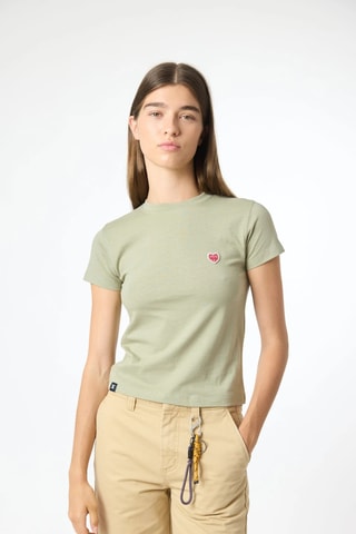 T-shirt regular en coton biologique Heart - Vert clair