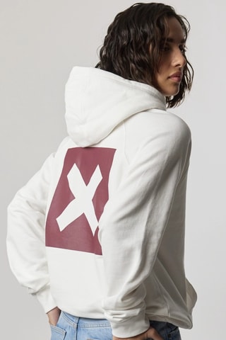 Sweat en coton biologique à capuche Nature - Blanc