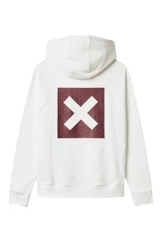 Sweat en coton biologique à capuche Nature - Blanc
