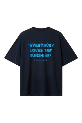 T-shirt boxy en coton biologique Quilt - Bleu marine
