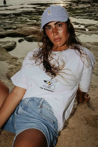 T-shirt oversize en coton biologique Wipeout - Blanc