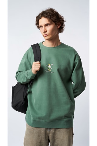 Sweat en coton biologique Downhill - Vert