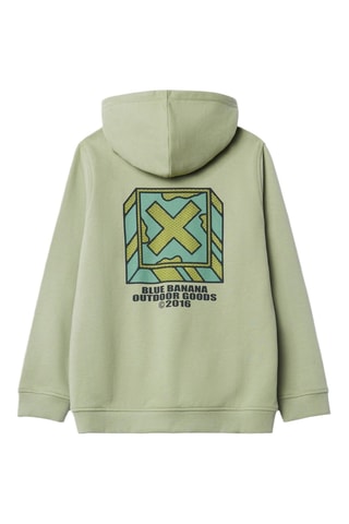 Sweat à capuche en coton biologique Font - Vert clair