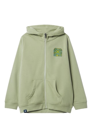 Sweat à capuche en coton biologique Font - Vert clair