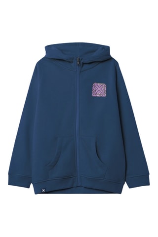 Sweat à capuche en coton biologique Font - Bleu