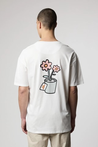 T-shirt oversize en coton biologique Pot - Blanc