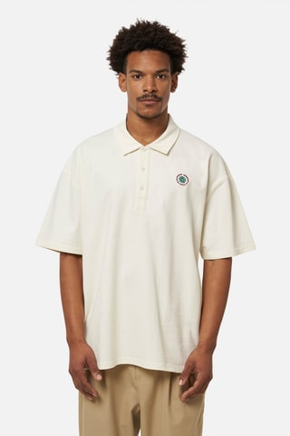 Polo oversize en coton biologique - Écru