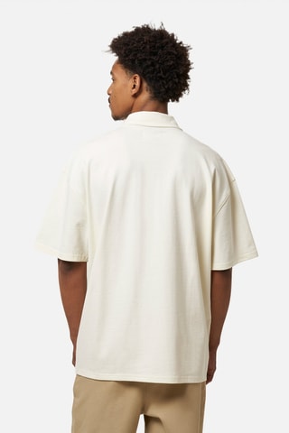 Polo oversize en coton biologique - Écru