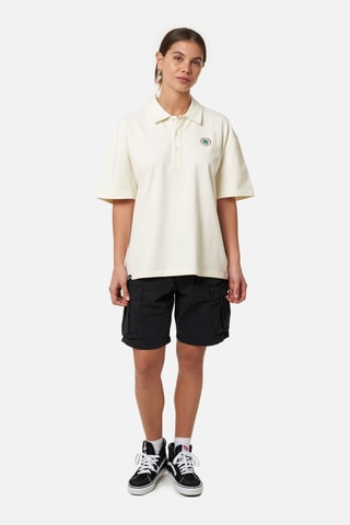 Polo oversize en coton biologique - Écru