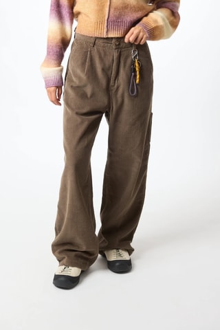Pantalon regular en velours Mimi - Marron
