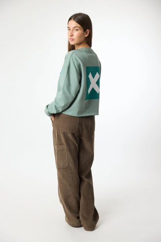 Sweat court en coton biologique Nature - Vert d'eau