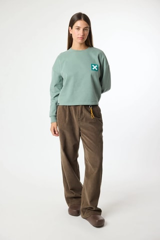 Sweat court en coton biologique Nature - Vert d'eau