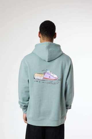 Sweat à capuche en coton biologique Sushi & Pow - Vert d'eau