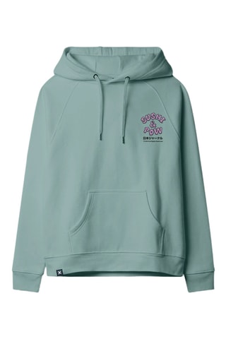 Sweat à capuche en coton biologique Sushi & Pow - Vert d'eau