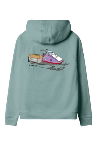 Sweat à capuche en coton biologique Sushi & Pow - Vert d'eau